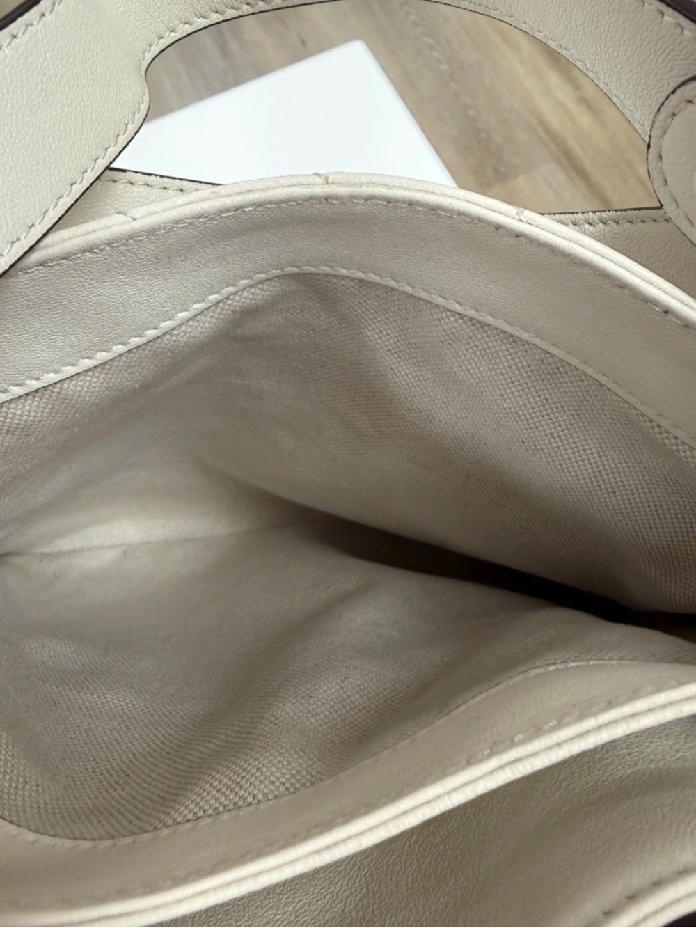 Gucci Small Blondie Handle Chain Bag White Leather - Picture 2 of 7